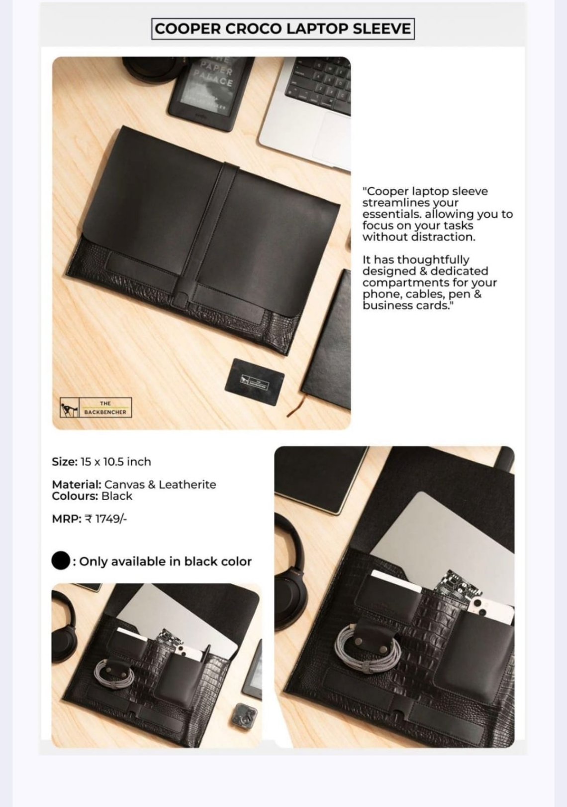 Cooper Croco Laptop Gift Sleeve – Premium Organizer