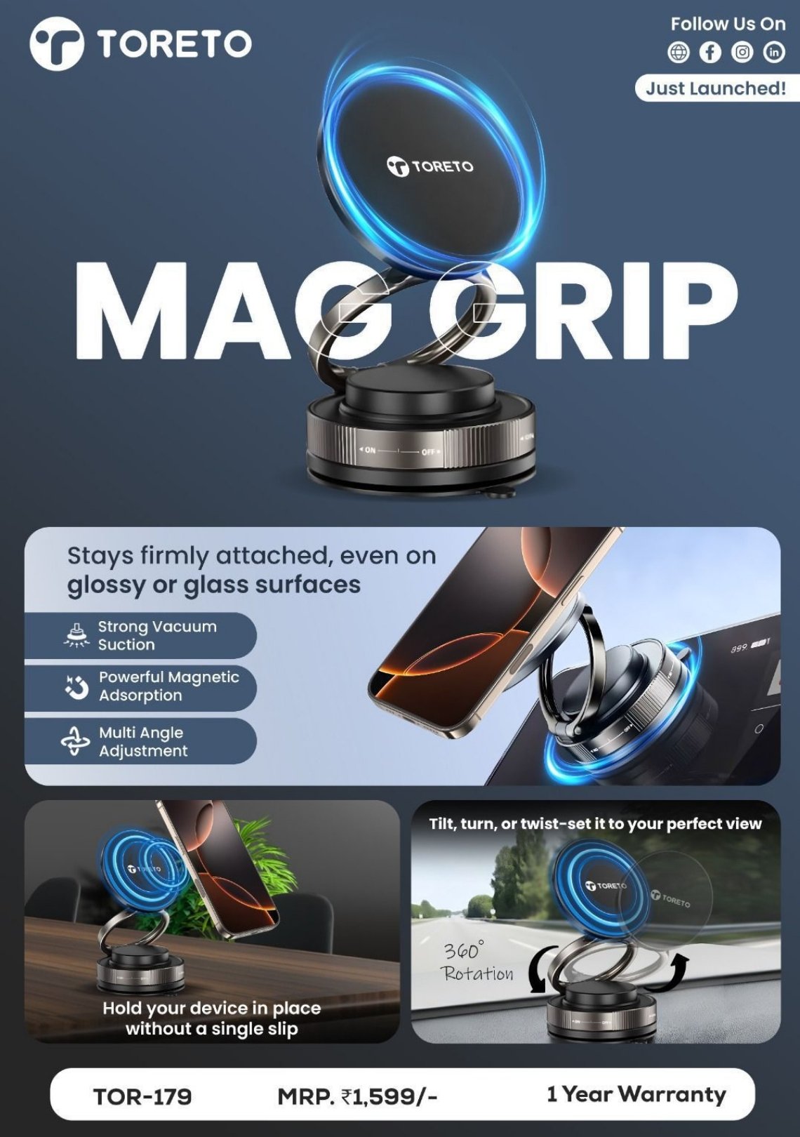 Mag Grip Gift Holder – Magnetic Car Mount TOR-179