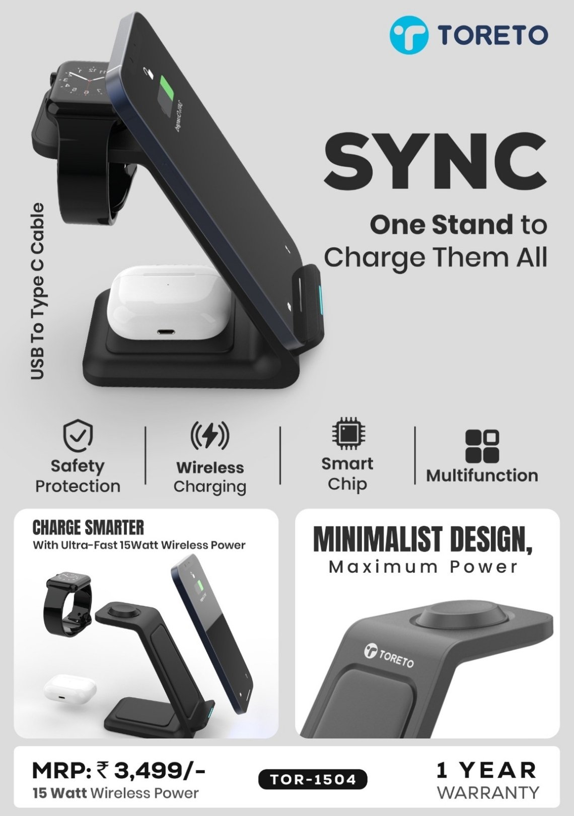 SYNC Charging Gift Stand – 3-in-1 Wireless Dock