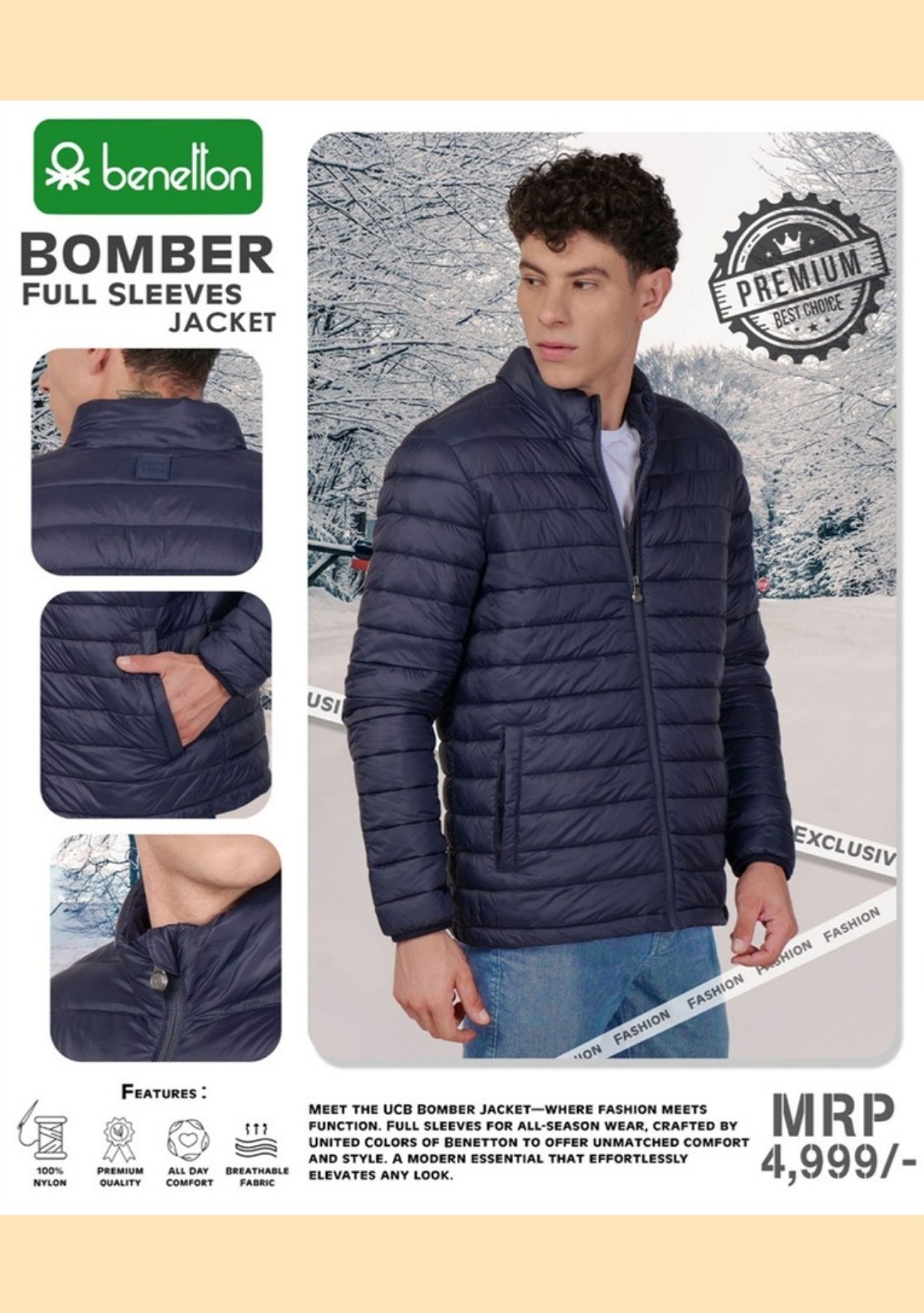Benetton Bomber Gift Jacket – Premium Full Sleeves