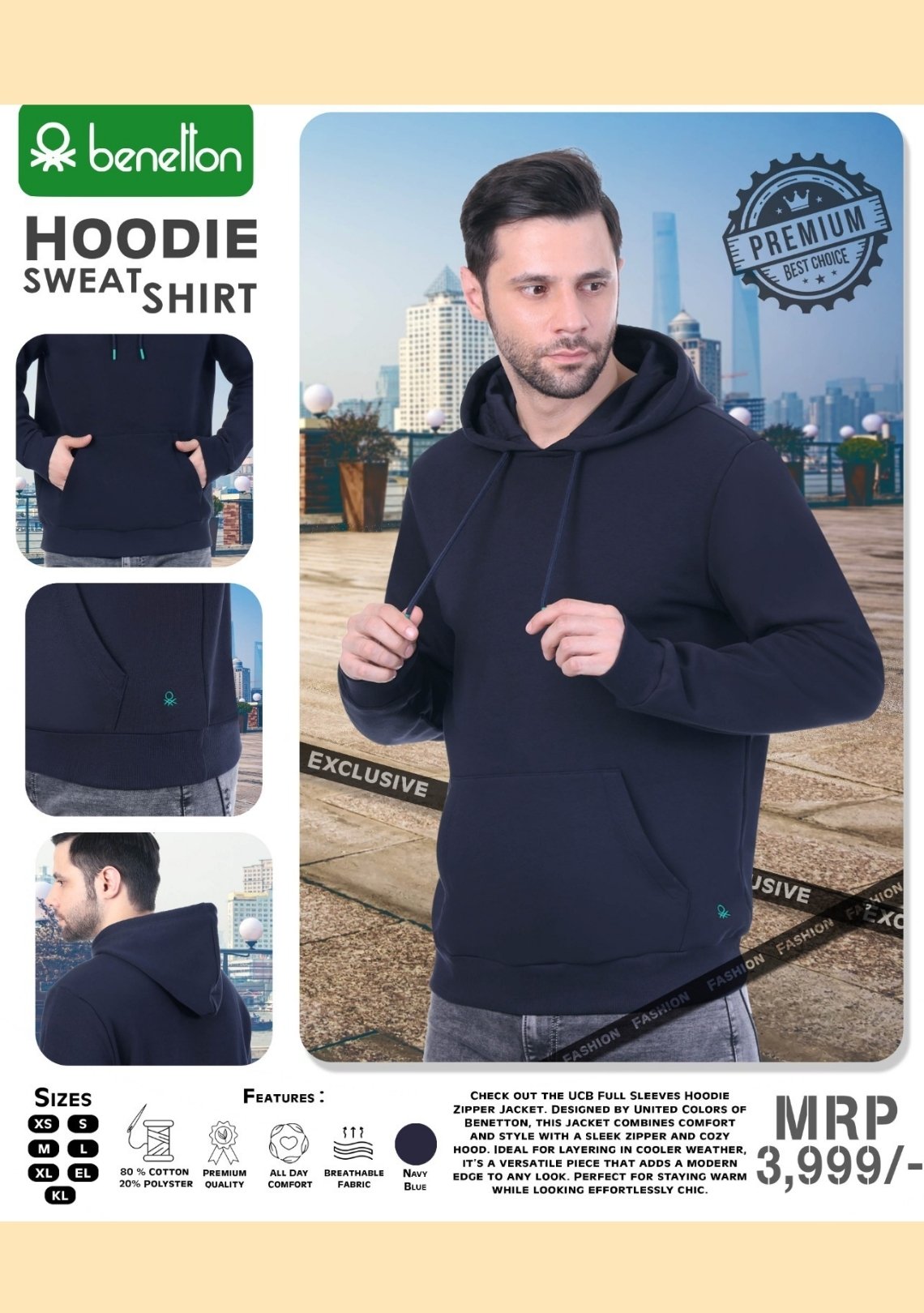 Benetton Hoodie Gift Sweatshirt – Premium Comfort Wear